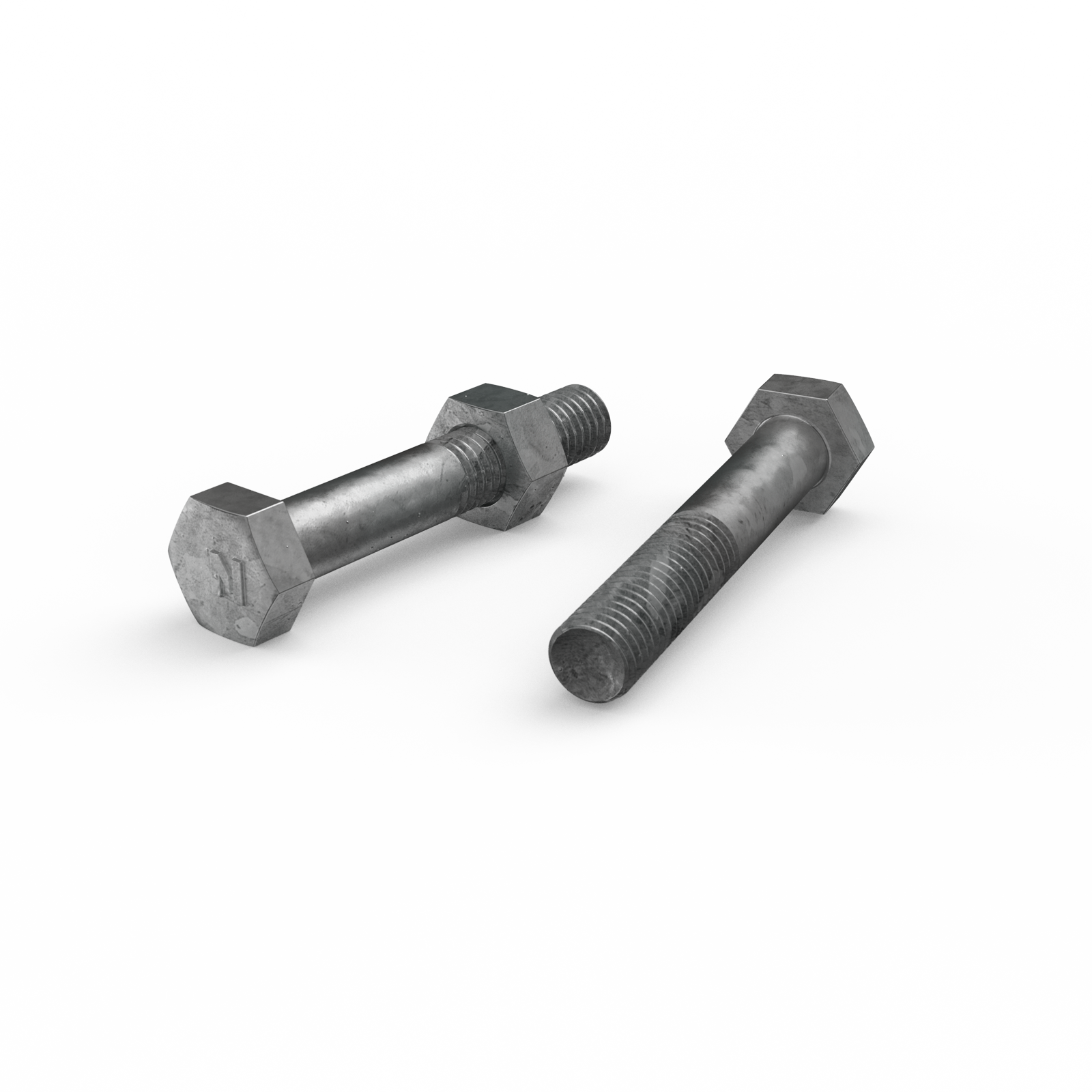 Zenith M10 x 60mm Hot Dip Galvanised Hex Head Bolt & Nut - 4.6 Grade Steel