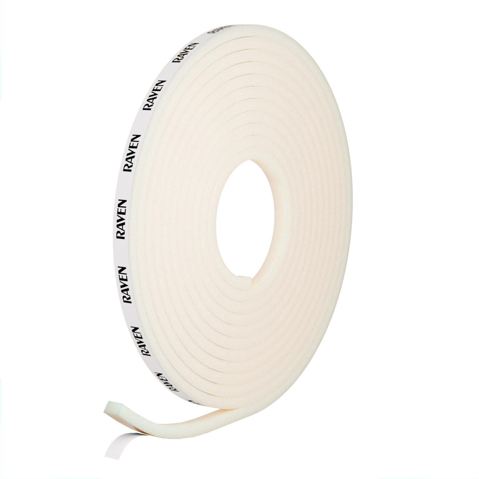 Raven 5000mm White RP14 Polyester Foam Self Adhesive Weather Strip