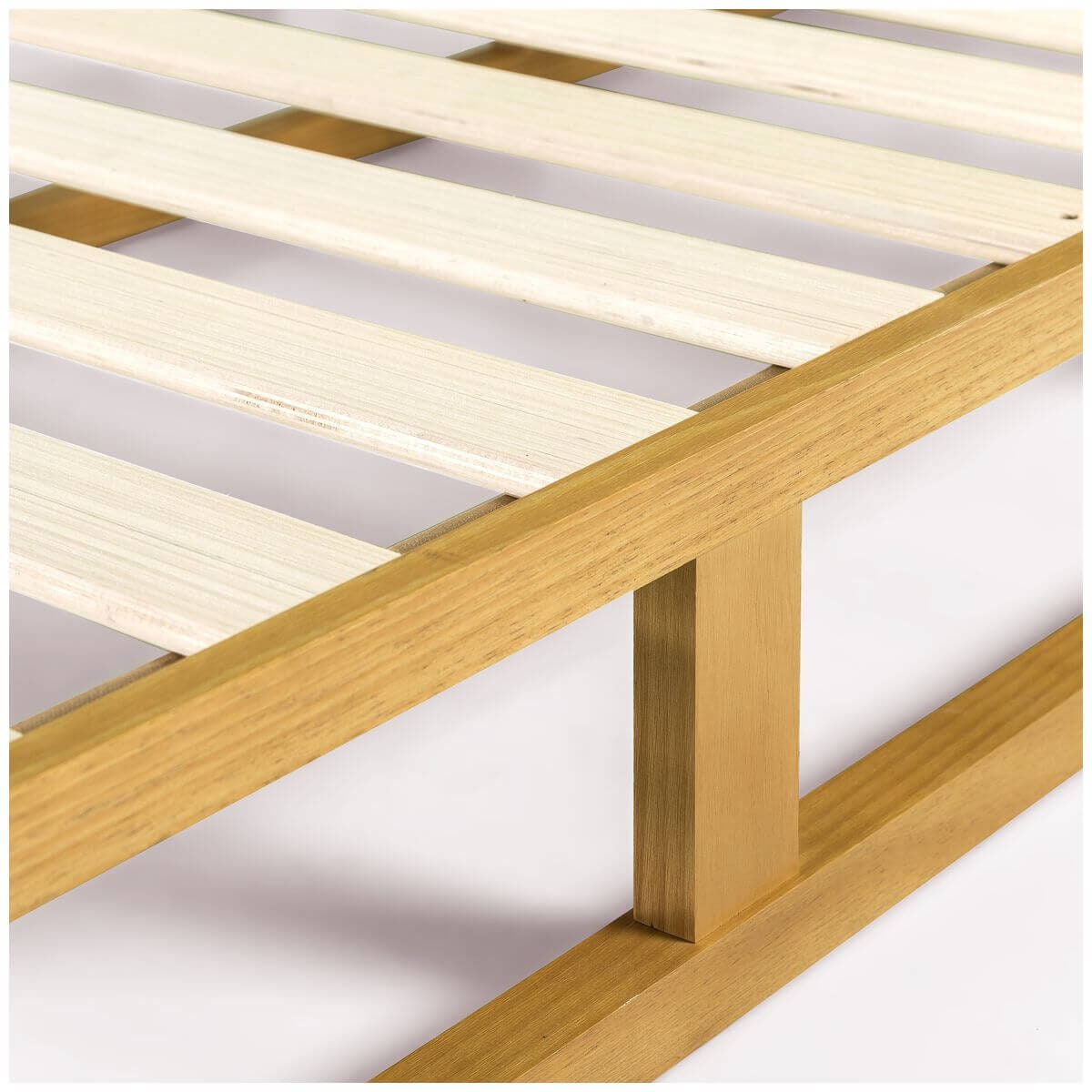 Zinus King Wooden Pallet Bed Frame - Solid Pine, Low-Profile Design, Quiet Wooden Slats - AU-WDBF-8K
