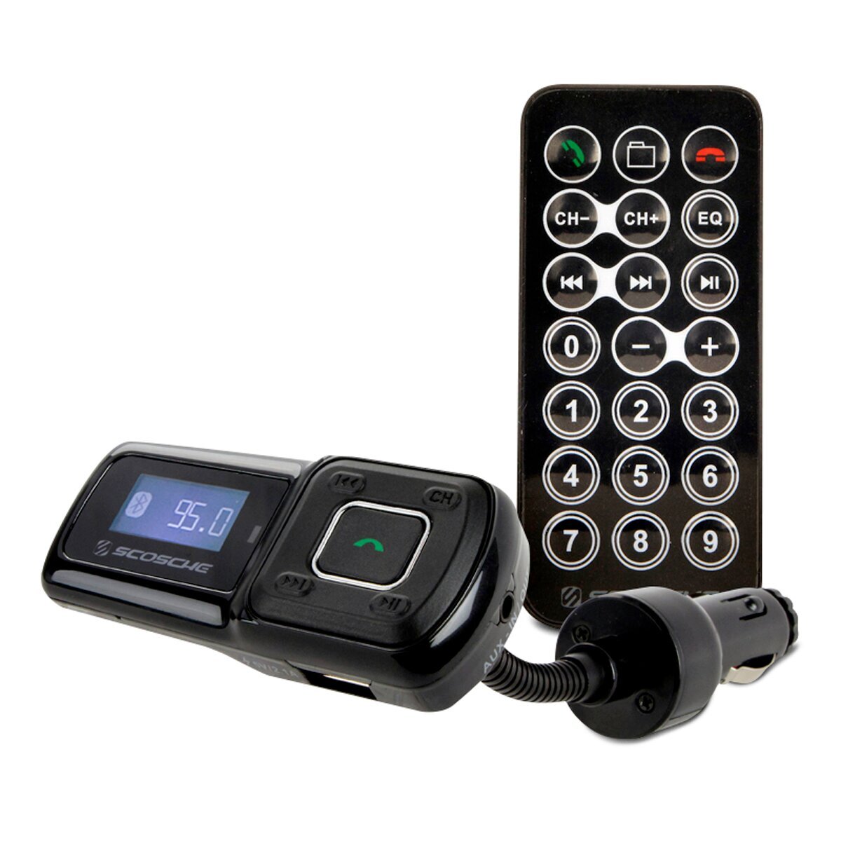 Scosche Bluetooth handsfree car kit with FM transmitter - 2.1A USB charge port - Black - BTFMA