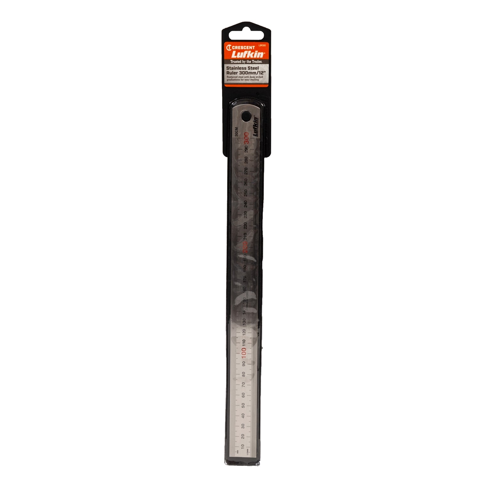 Crescent Lufkin 300mm / 12" Stainless Steel Rule, Metric & Imperial