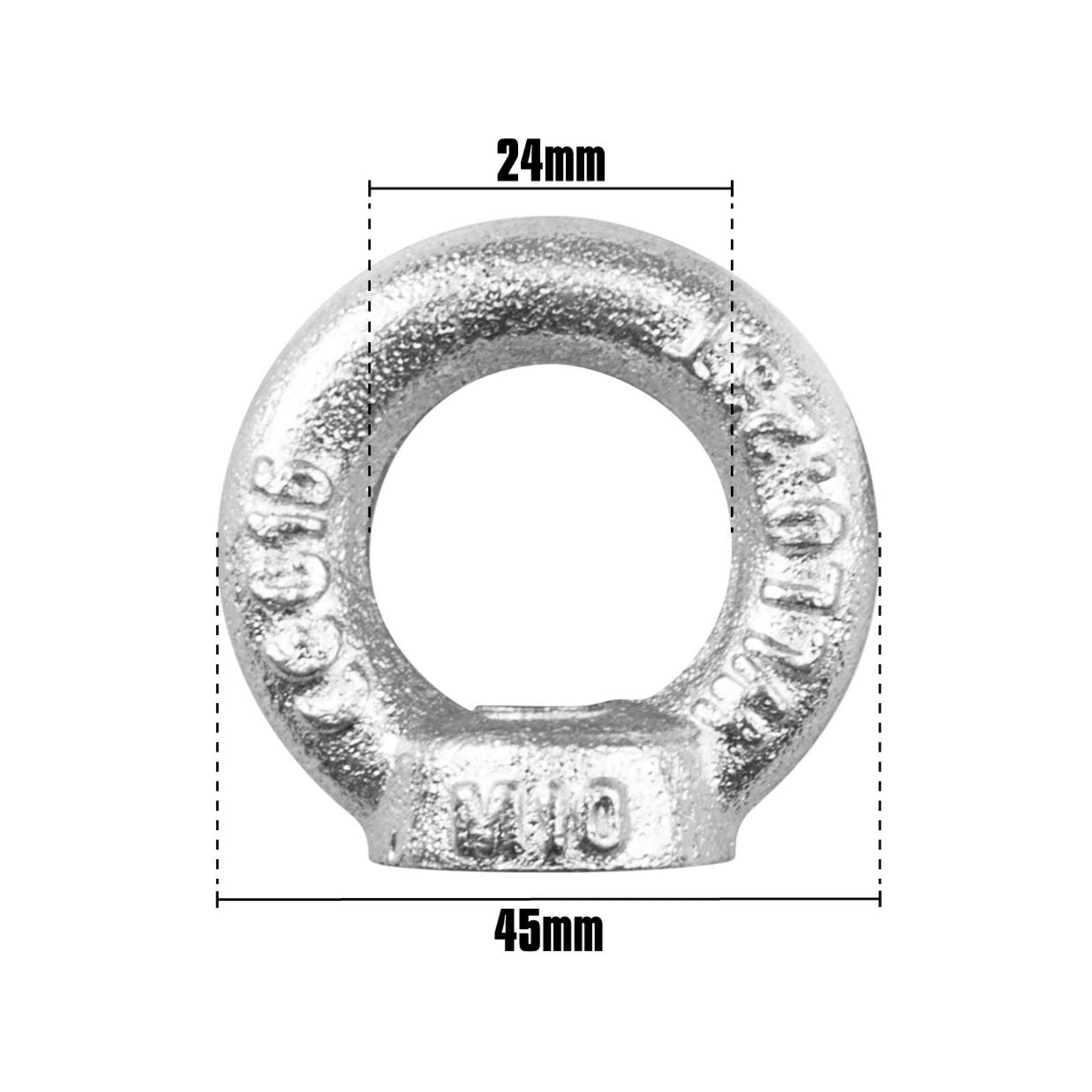 Pinnacle M10 Zinc Plated Eye Nut - 43 x 49 x 14mm