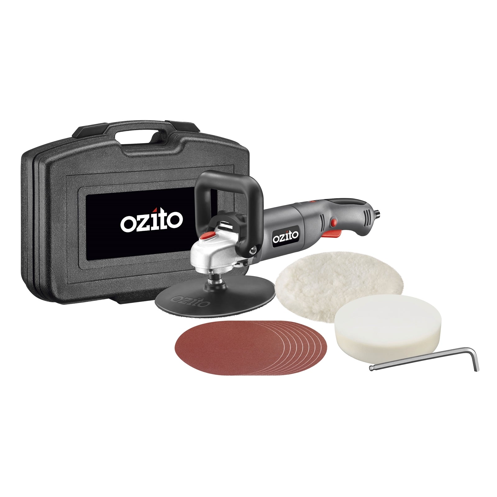Ozito 180mm Sander Polisher SPR-7100, Variable Speed, Spindle Lock, D-Handle