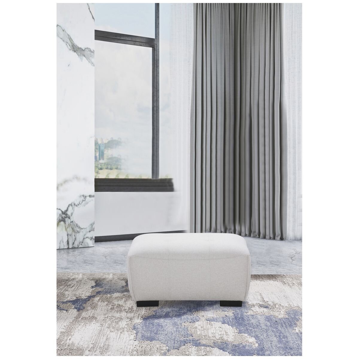 Ostro Furniture Bella ottoman - beige fabric, deep foam seat, pocket springs, plywood frame - 25007000