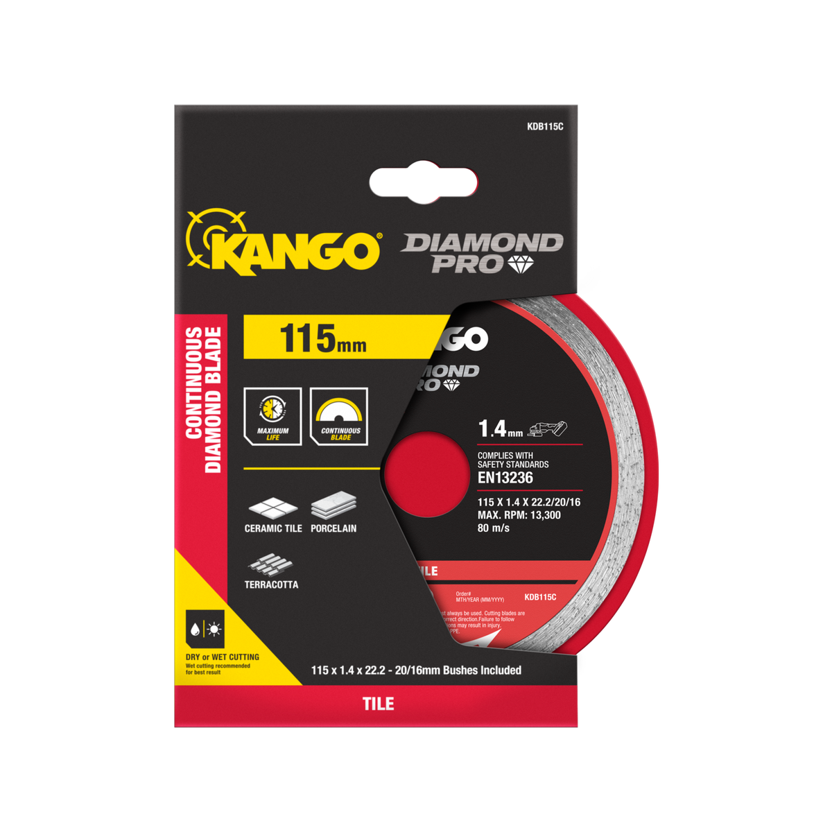 Kango 115mm Continuous Rim Diamond Saw Blade KDB115C