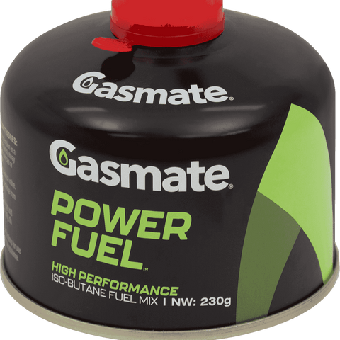 Gasmate 230g Power Fuel Iso-Butane Cartridge, Screw-Type for Stoves & Lanterns