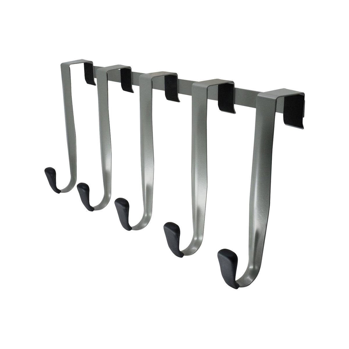 Adoored 5 Hook Satin Chrome Over-The-Door Hook Rack