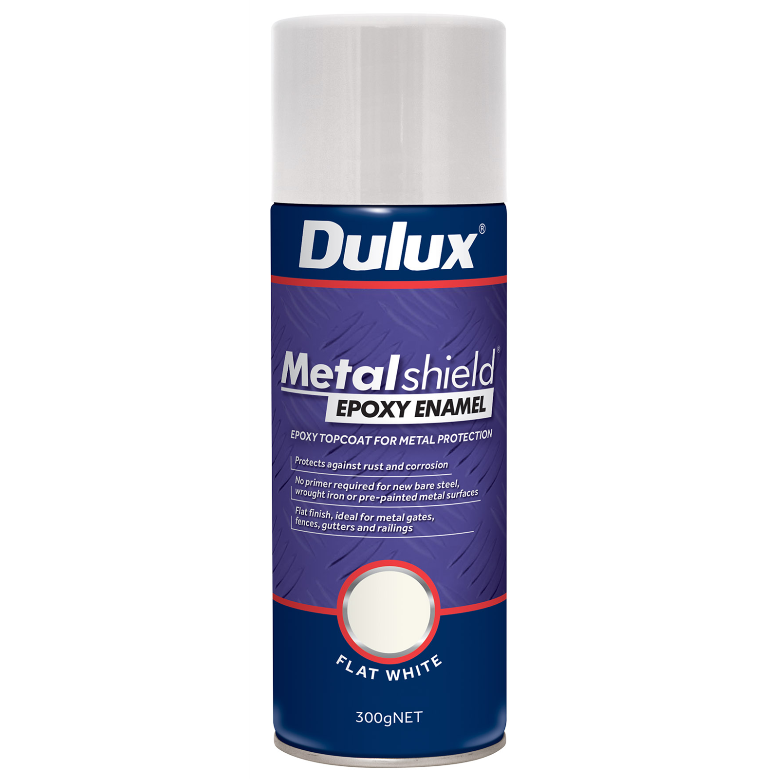 Dulux Metalshield Epoxy Enamel Spray Paint 300g Flat White