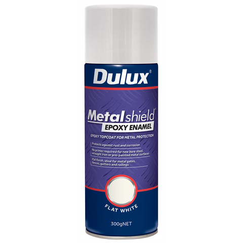 Dulux Metalshield Epoxy Enamel Spray Paint 300g Flat White