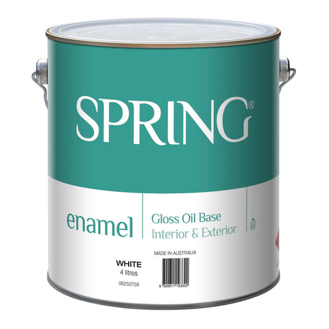 Spring Gloss Enamel Paint 4L White, Oil Based, Interior & Exterior