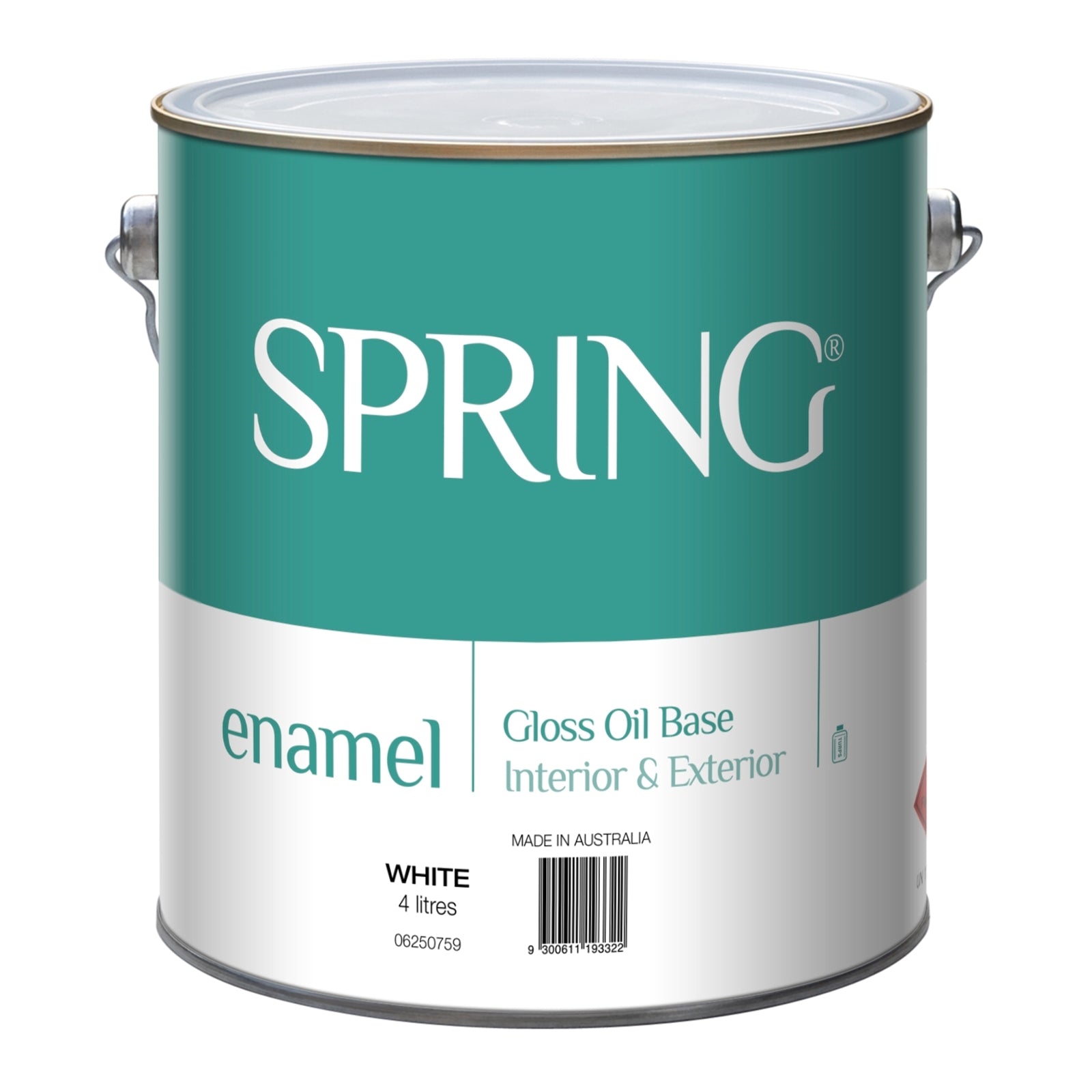 Spring Gloss Enamel Paint 4L White, Oil Based, Interior & Exterior