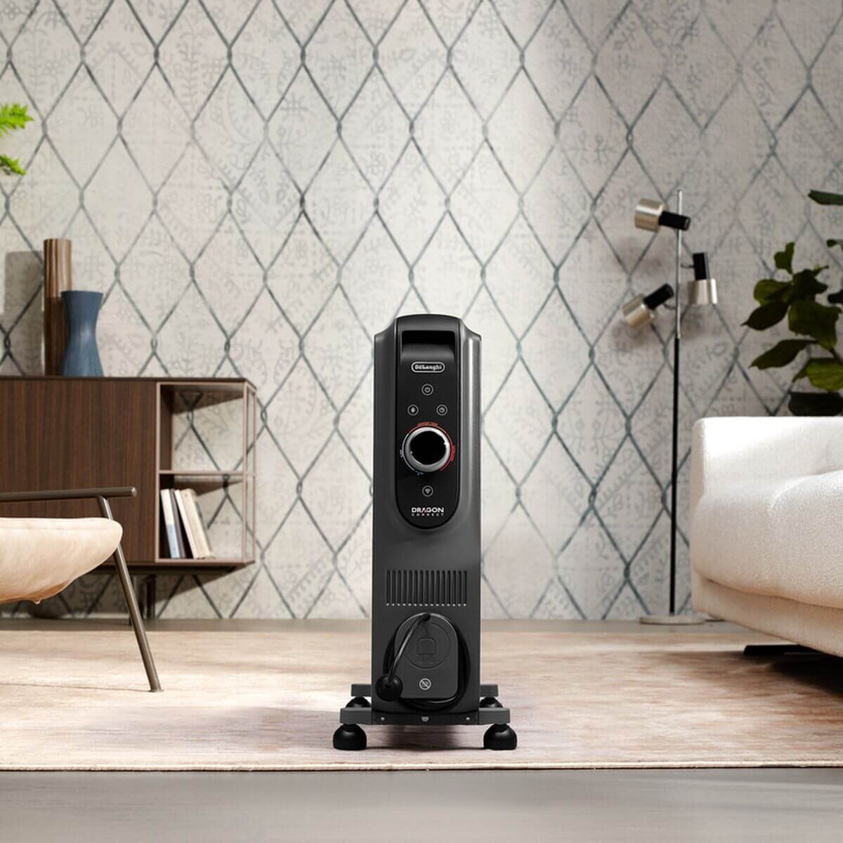 DeLonghi Dragon 5 Pro Oil Column Heater - Grey - WiFi App Control - Digital Thermostat - TRD50615WIFI