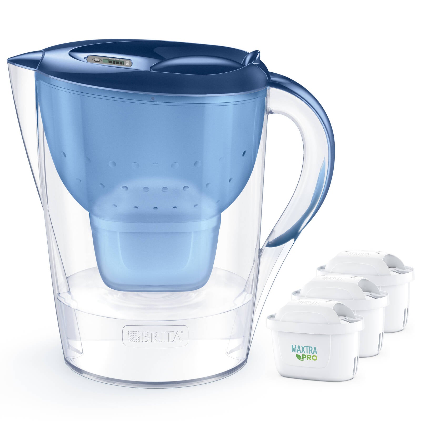 Brita Marella XL 3.5L Water Filter Jug with 3 Maxtra Pro Filters, Blue