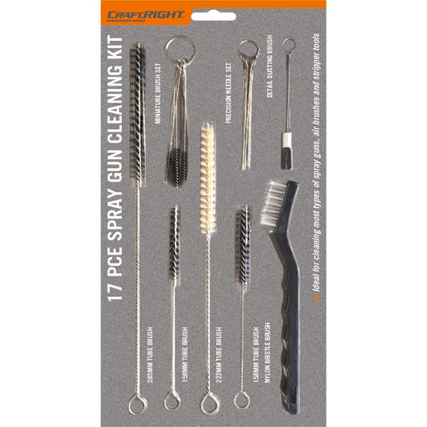 Craftright 17 Piece Spray Gun Cleaning Kit - Metal Plastic - Versatile Tools - SuperSaverAU - view 1