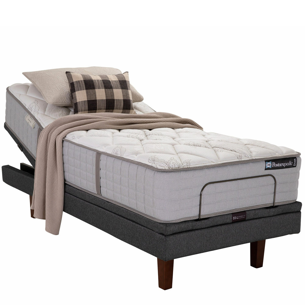 Sealy Energise Long Single Adjustable Base - Anti-Snore Incline, Zero Gravity, Dual Massage - 440501