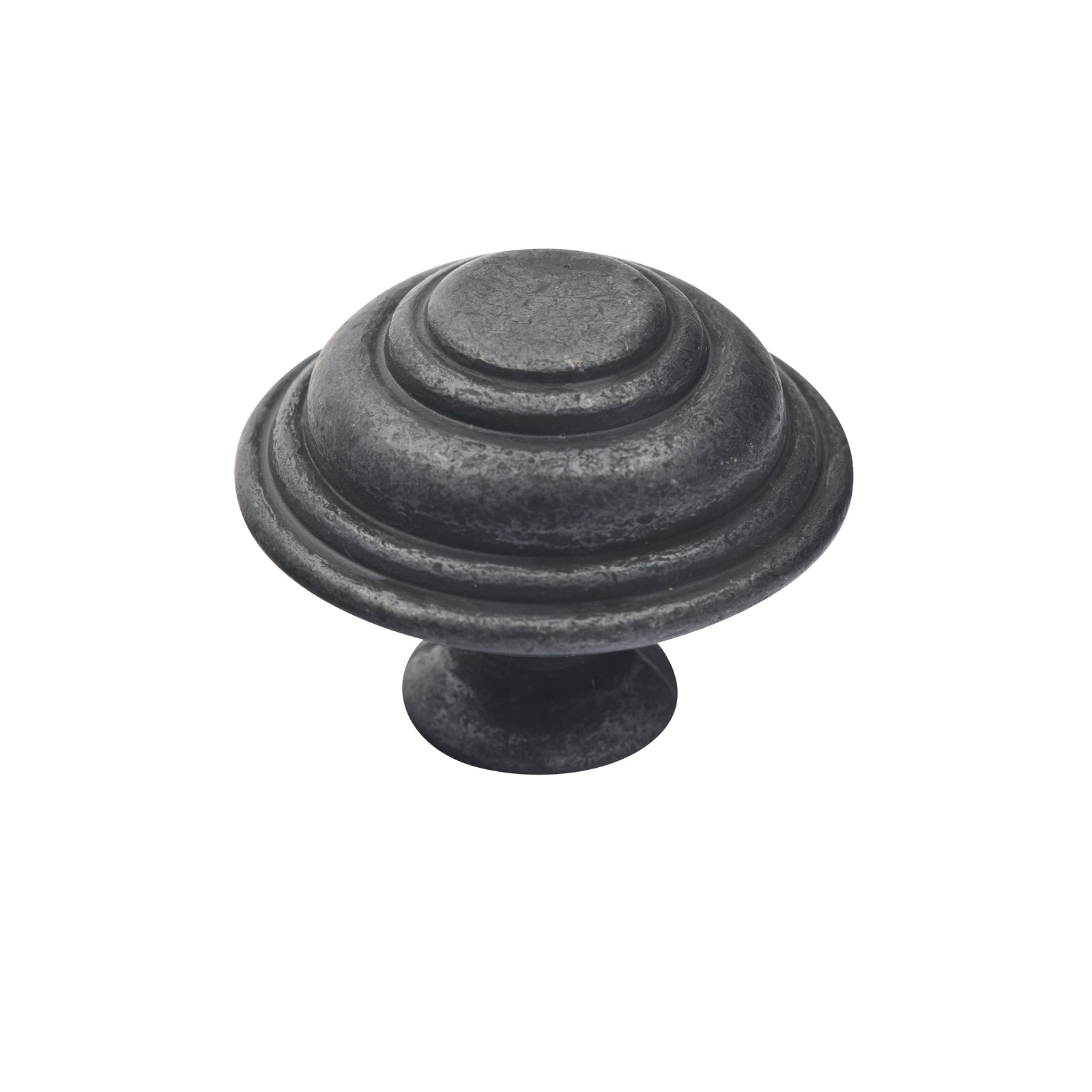 Prestige 34mm Black Cast Iron Cupboard Knob, Traditional Cabinet Drawer Knob