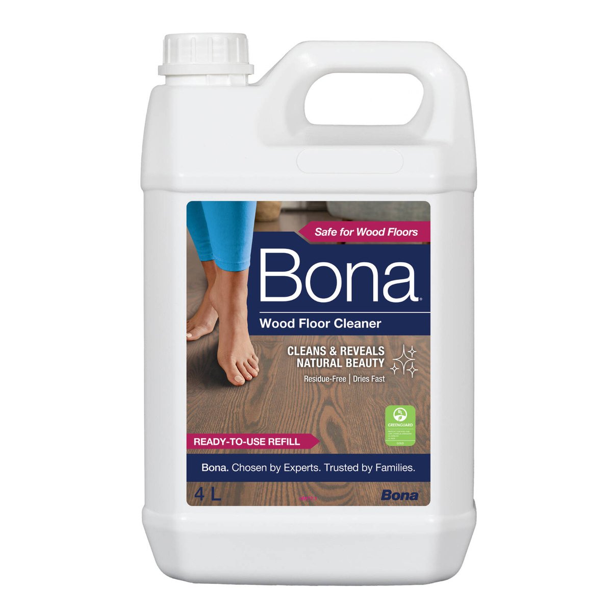 Bona 4L Wood Floor Cleaner Refill Fast Drying Residue Free Economy Pack
