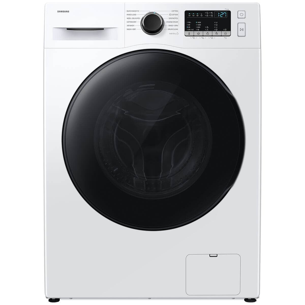 Samsung 9kg/6kg Washer Dryer Combo - Hygiene Steam, Air Wash, 1400rpm Spin, White - WD90HG4U04BE