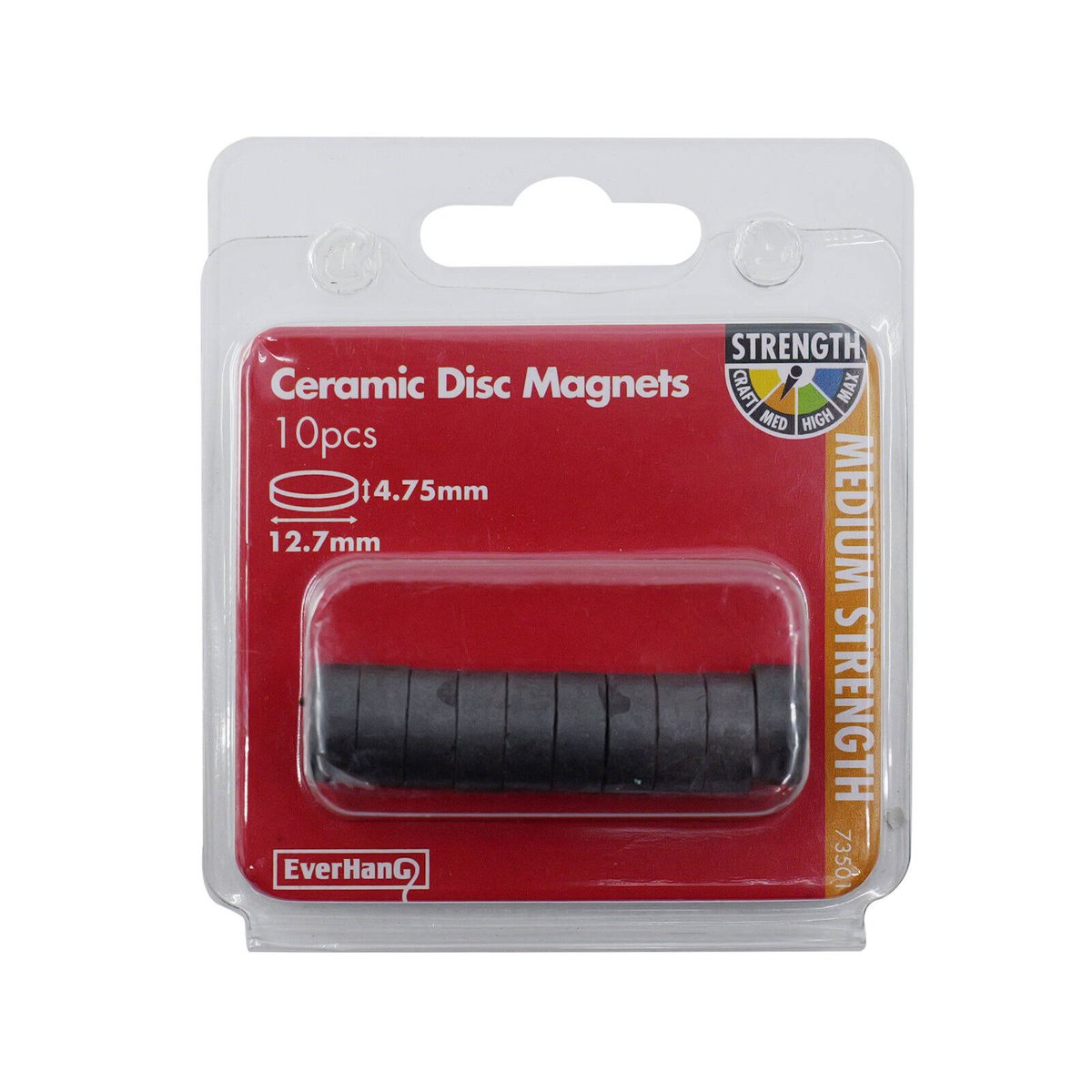 Everhang 12mm Ceramic Disc Magnet 10 Pack Ferrite Round