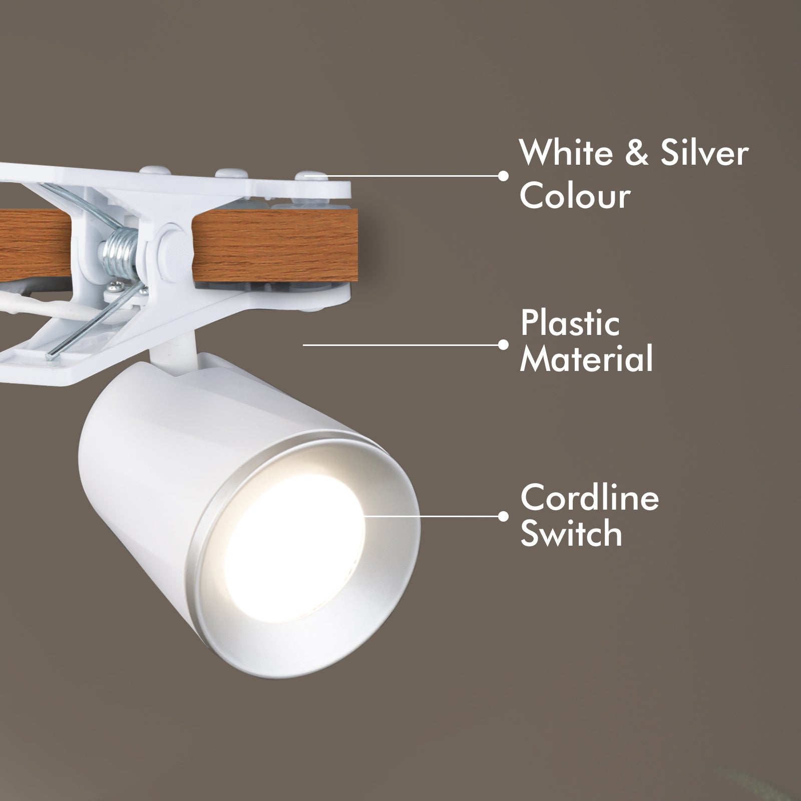 Verve Design 420lm 6W LED Clip Lamp Adjustable Head ATL440SL