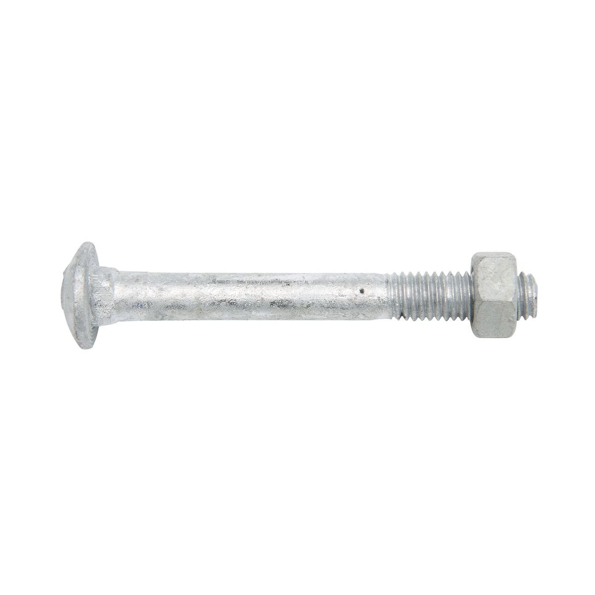Zenith M8 x 70mm Hot Dipped Galvanised Cup Head Bolt and Nut - 4.6 Grade Steel, Each