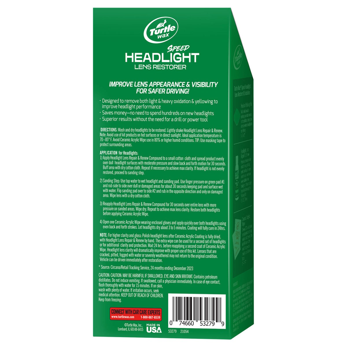 Turtle Wax Speed Headlight Lens Restorer Kit - 76mm x 167mm x 48mm - Clarity & Protection - SuperSaverAU - view 2