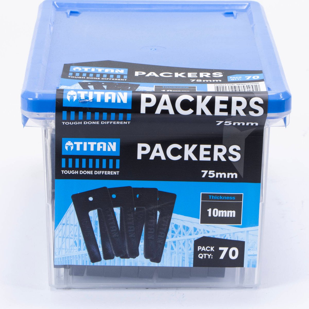 Titan 10 x 75mm UV Stabilised Black Window Packers - 70 Pack