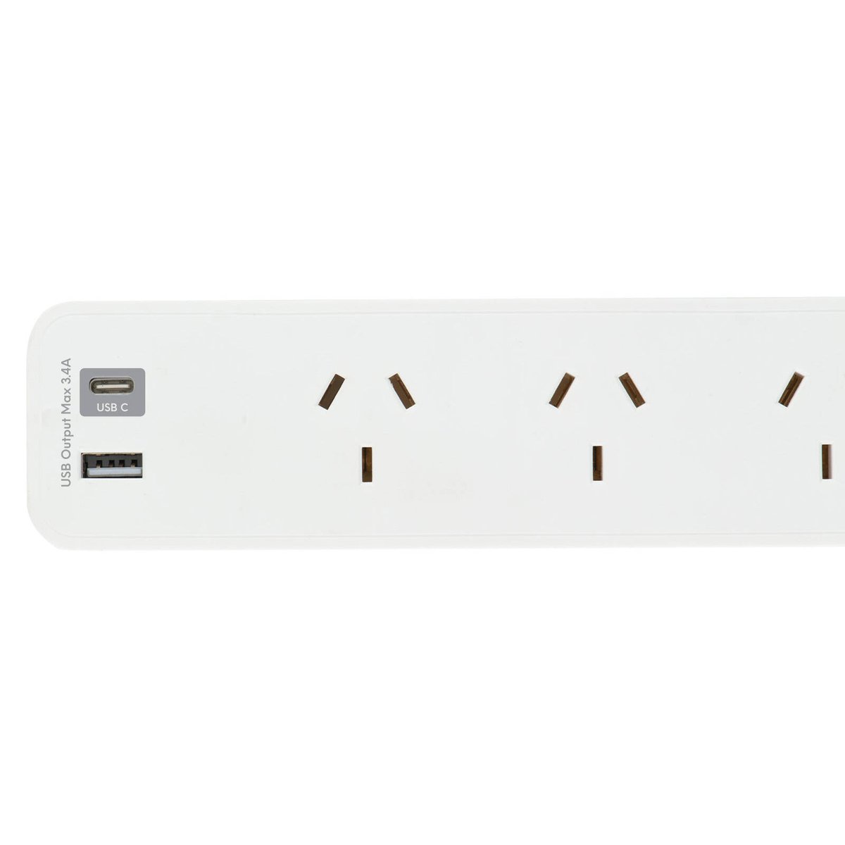 Arlec 4 Outlet Powerboard with USB Chargers - 290mm - White - Overload Protection - SuperSaverAU - view 2