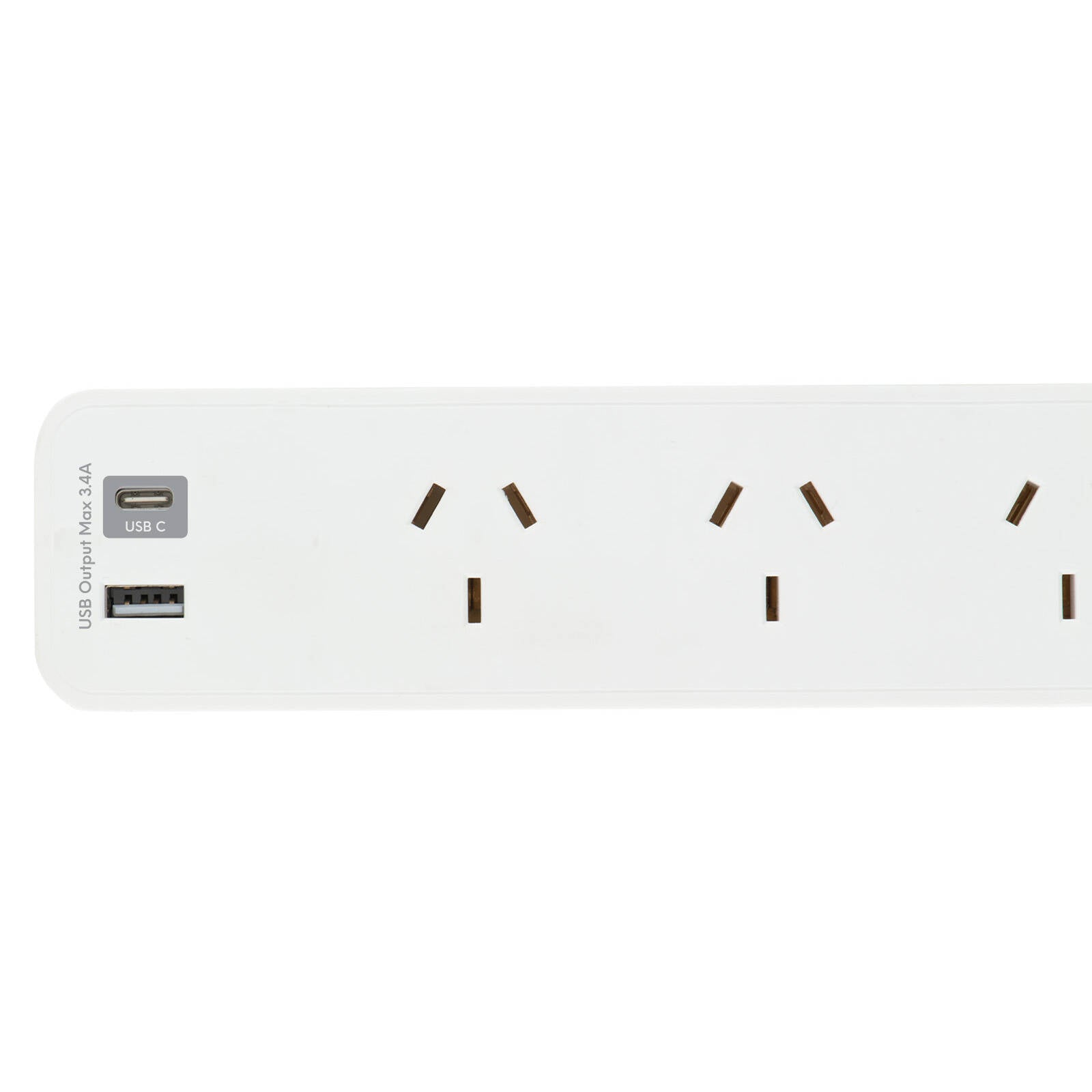 Arlec 4 Outlet Powerboard with USB Chargers 0.9m White PB4UC