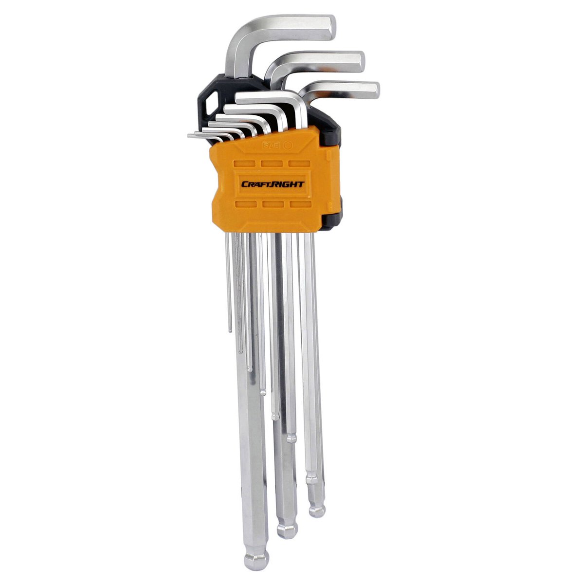 Craftright 10 Piece Hex Key Set CR-V Imperial Ball End with Case