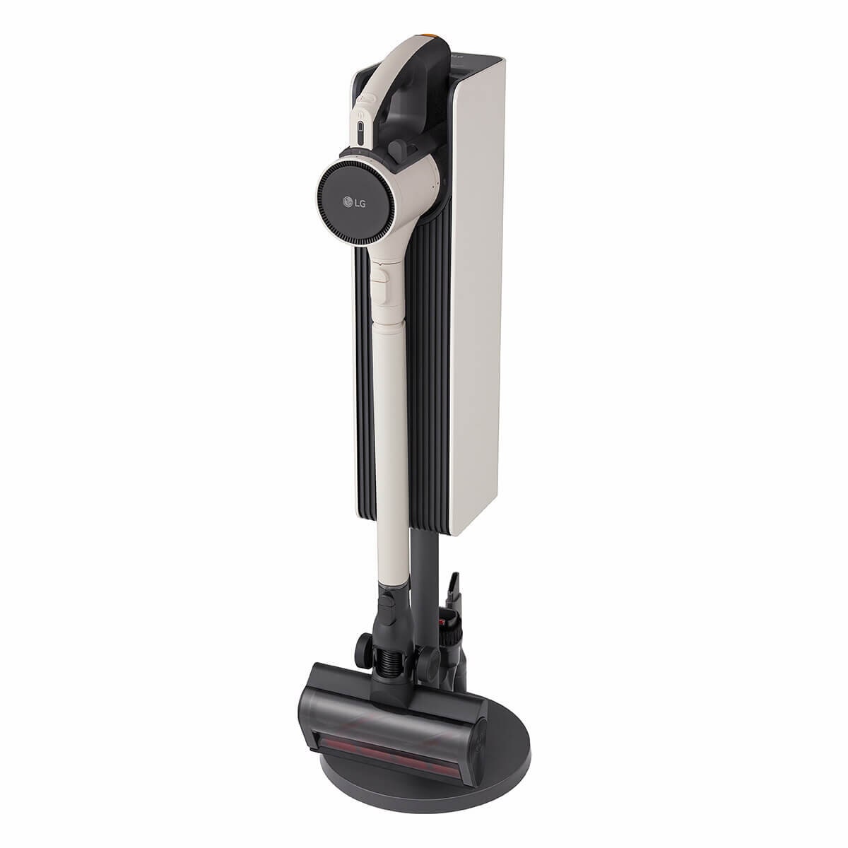 LG CordZero stick vacuum cleaner - 220W suction, auto-emptying compact tower, beige - A9L-AIR