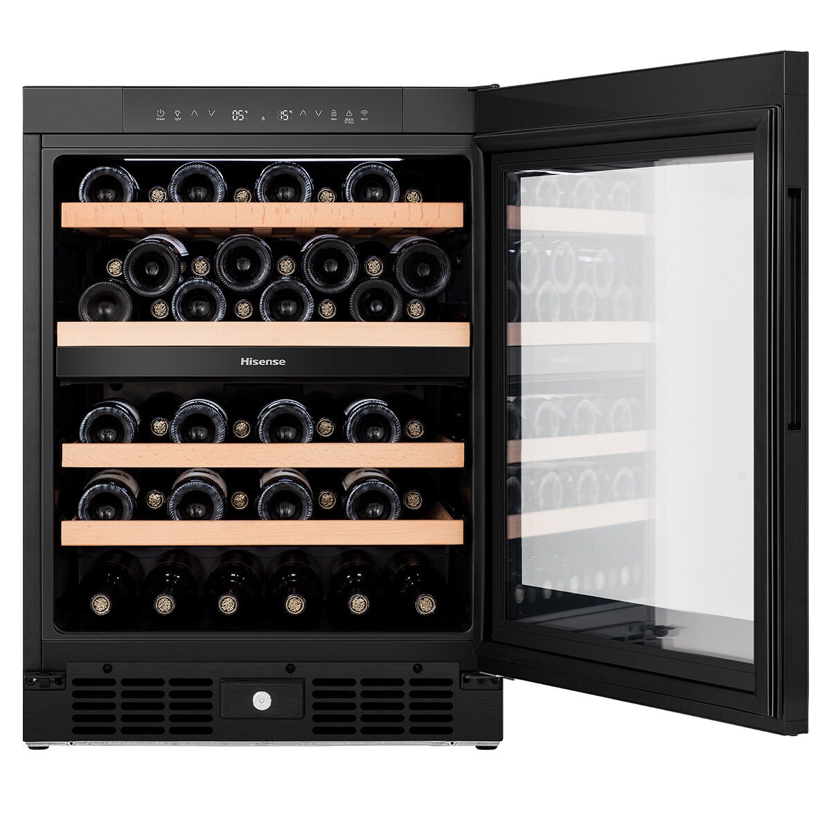 Hisense Dual Zone Wine Cabinet - Black - Triple Glazed - Vivino and ConnectLife - HRWC46B