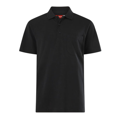 Hard Yakka Men's Short Sleeve Polo M - Black - Durable Cotton - Regular Fit - SuperSaverAU - view 1