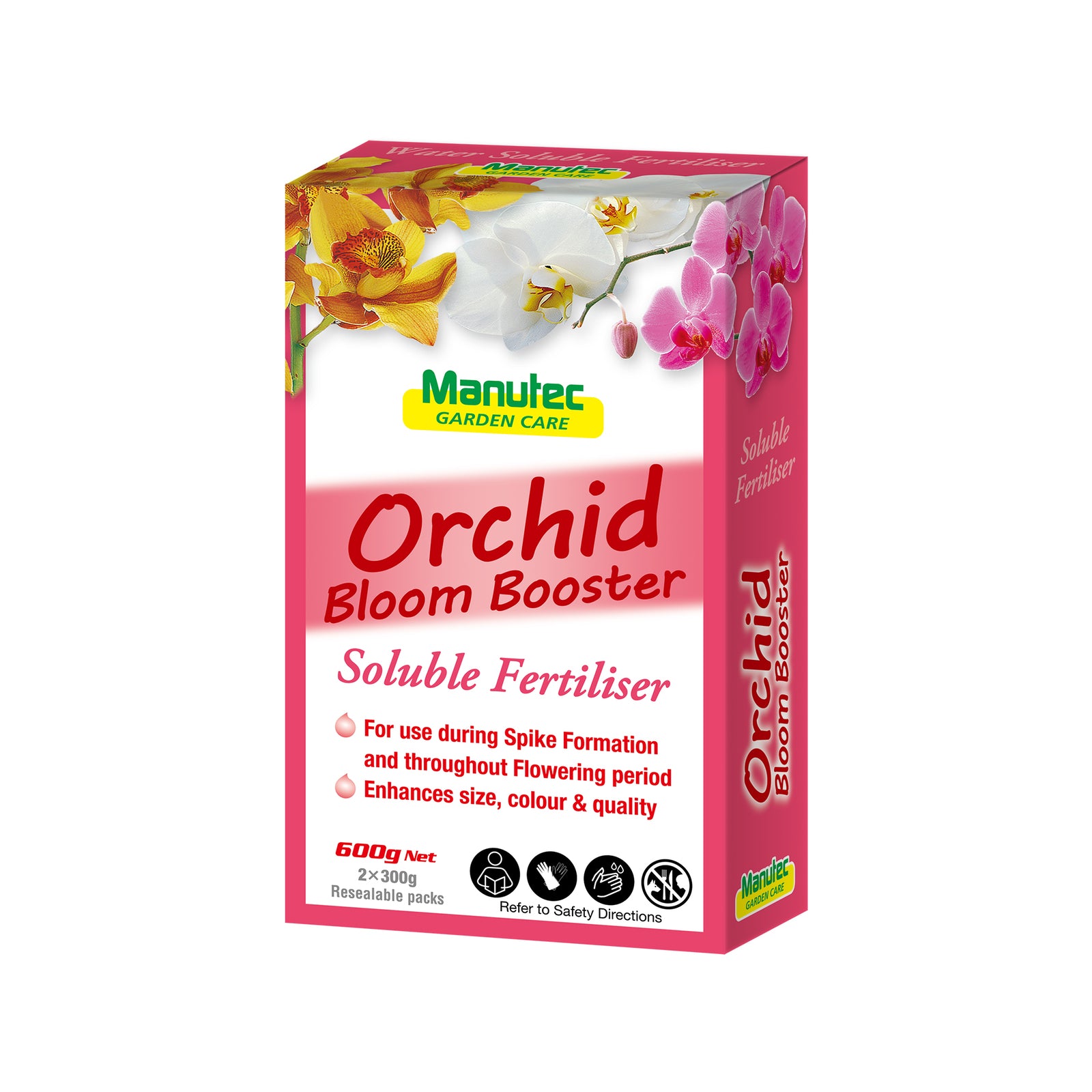 Manutec 600g Orchid Bloom Booster, Water Soluble Crystalline Powder NPK 15-2-25