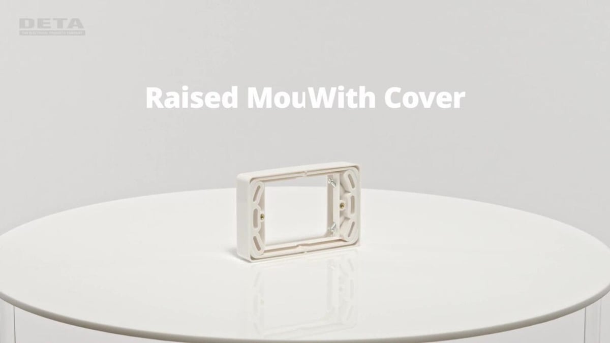 DETA Mounting Block with Clip-On Cover 26mm White Polycarbonate for Powerpoints & Switches