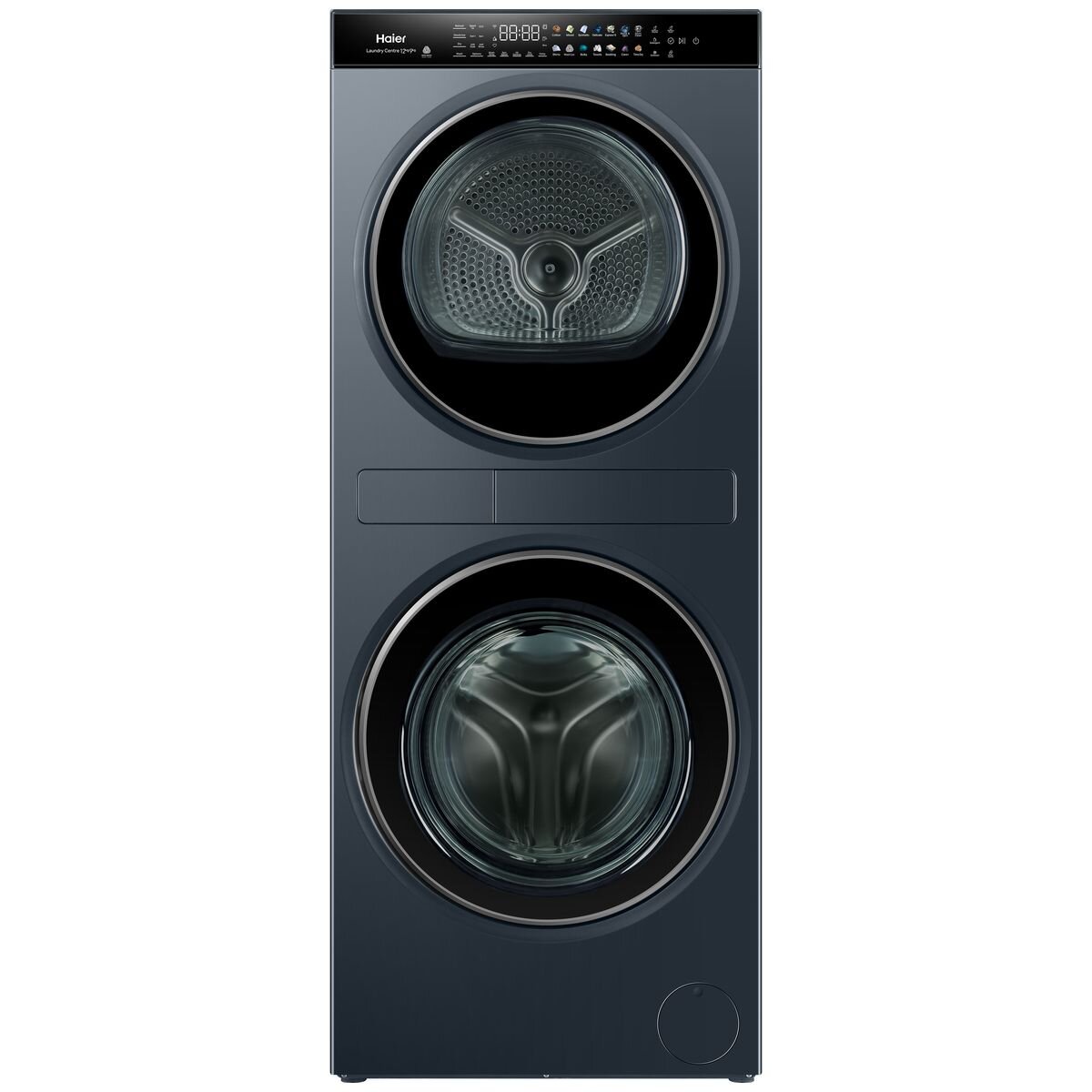 Haier 12kg + 9kg Series 600 Laundry Centre - Stacked Washer and Heat Pump Dryer - Black - HLC1290CTB2