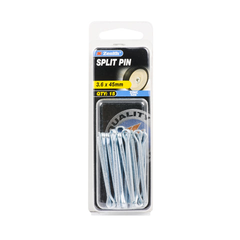 Zenith 3.6 x 45mm Zinc Plated Steel Split Pins - 15 Pack