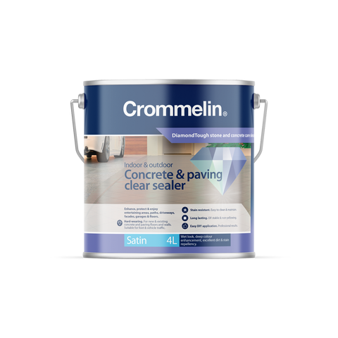 Crommelin 4L Clear Satin DiamondTough Concrete Sealer - Solvent Based - Moisture Protection - SuperSaverAU - view 1
