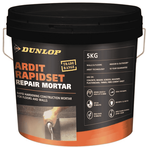 Dunlop Ardit Rapidset Repair Mortar 5kg, Rapid Hardening Cement Mix