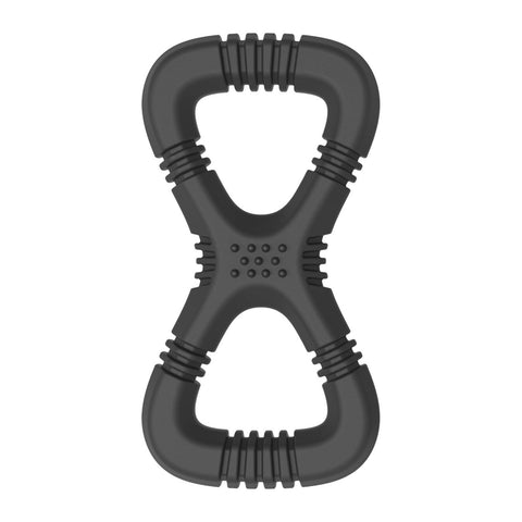 Gladiator Large Black Rubber Tug Dog Toy - Tough Interactive Chew