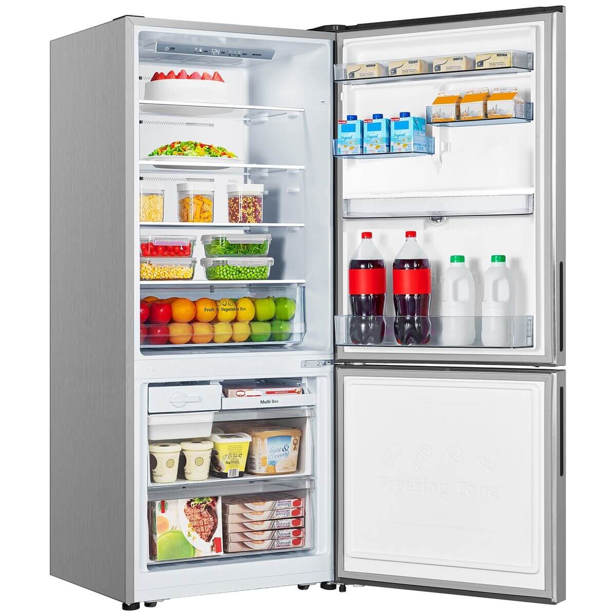 Hisense 415L Bottom Mount Fridge - Non-Plumbed Water Dispenser, Stainless Steel, 5 Star Energy - HRBM419SW