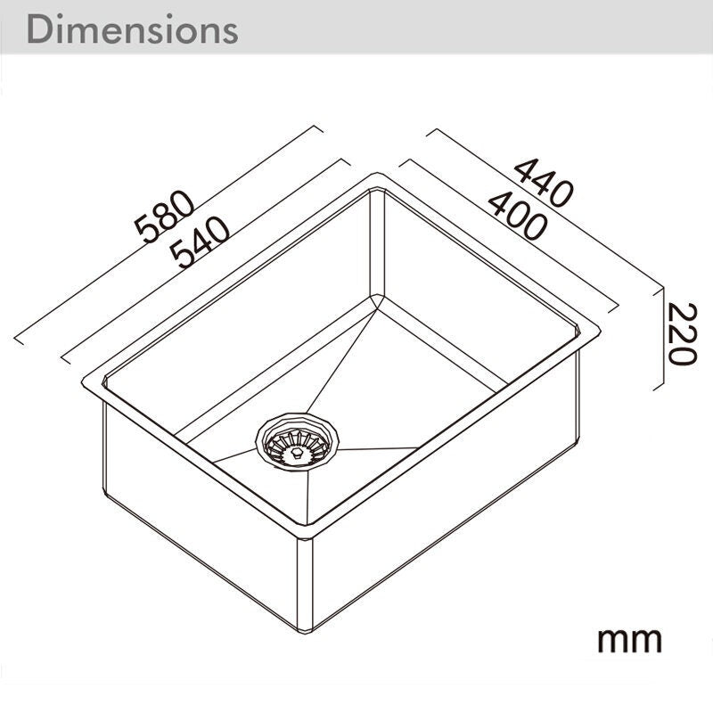 Abey Alfresco single bowl 316 marine grade sink pack with drain tray and Laios mixer - FRA540T