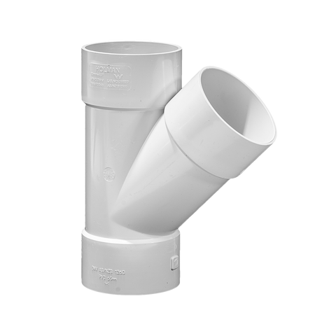 Holman 65mm 45° Female to Female PVC DWV Plain Junction, Grey Underground