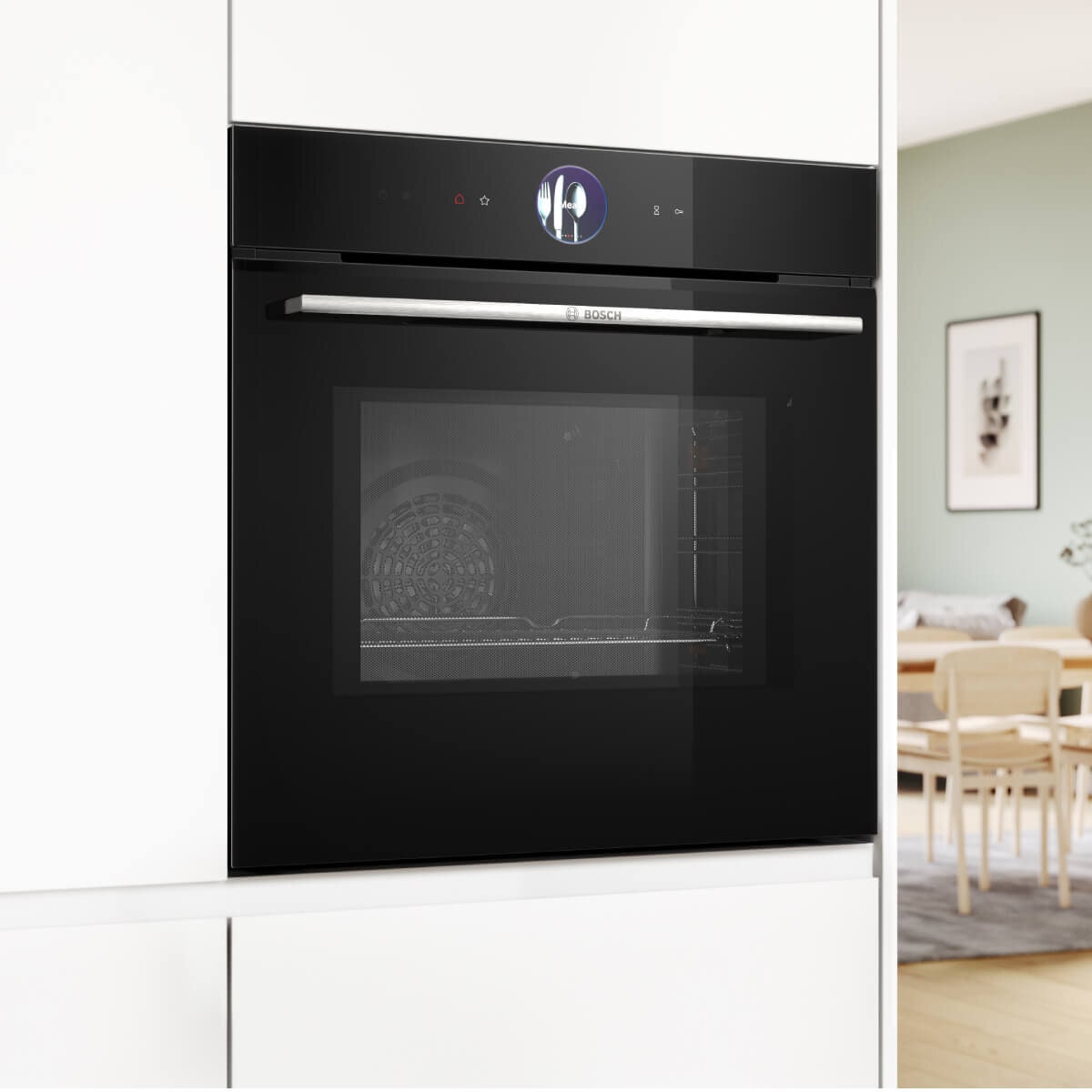 Bosch 60cm Series 8 Pyrolytic Oven with Microwave - 67L Black - Air Fry and Home Connect - HMG7761B1A