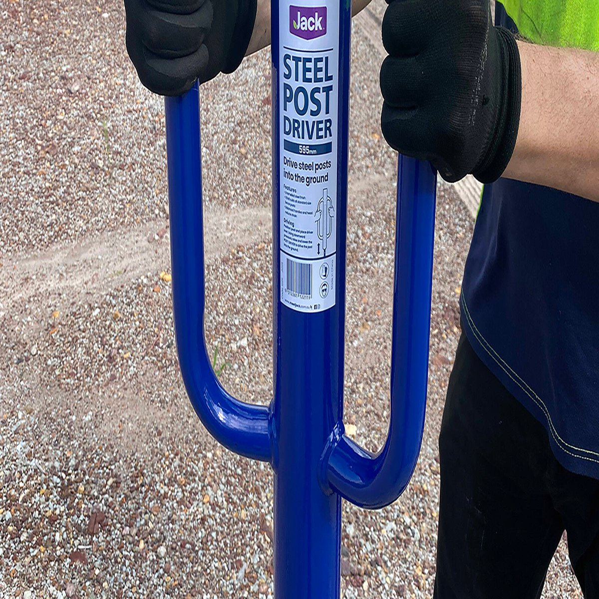Jack 60cm Blue Enamelled Steel Post Driver Star Picket Fencing Tool
