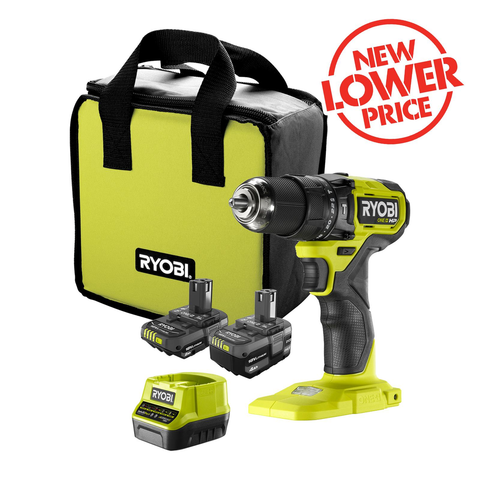 Ryobi 18V ONE+ HP Compact Hammer Drill Kit - 2.0Ah & 4.0Ah Batteries - 54Nm Torque - Lightweight Design - SuperSaverAU - view 1