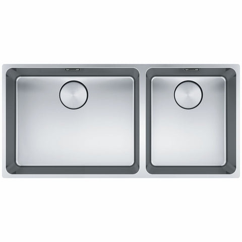 Franke Double Bowl Sink - Right-Hand Bowl Layout, Top Mount, Undermount or Flush Mount - MYX220-5034BSBR