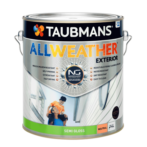 Taubmans 4L All Weather Exterior Paint - Neutral - Semi Gloss - 4L - Mould Resistant - SuperSaverAU - view 1