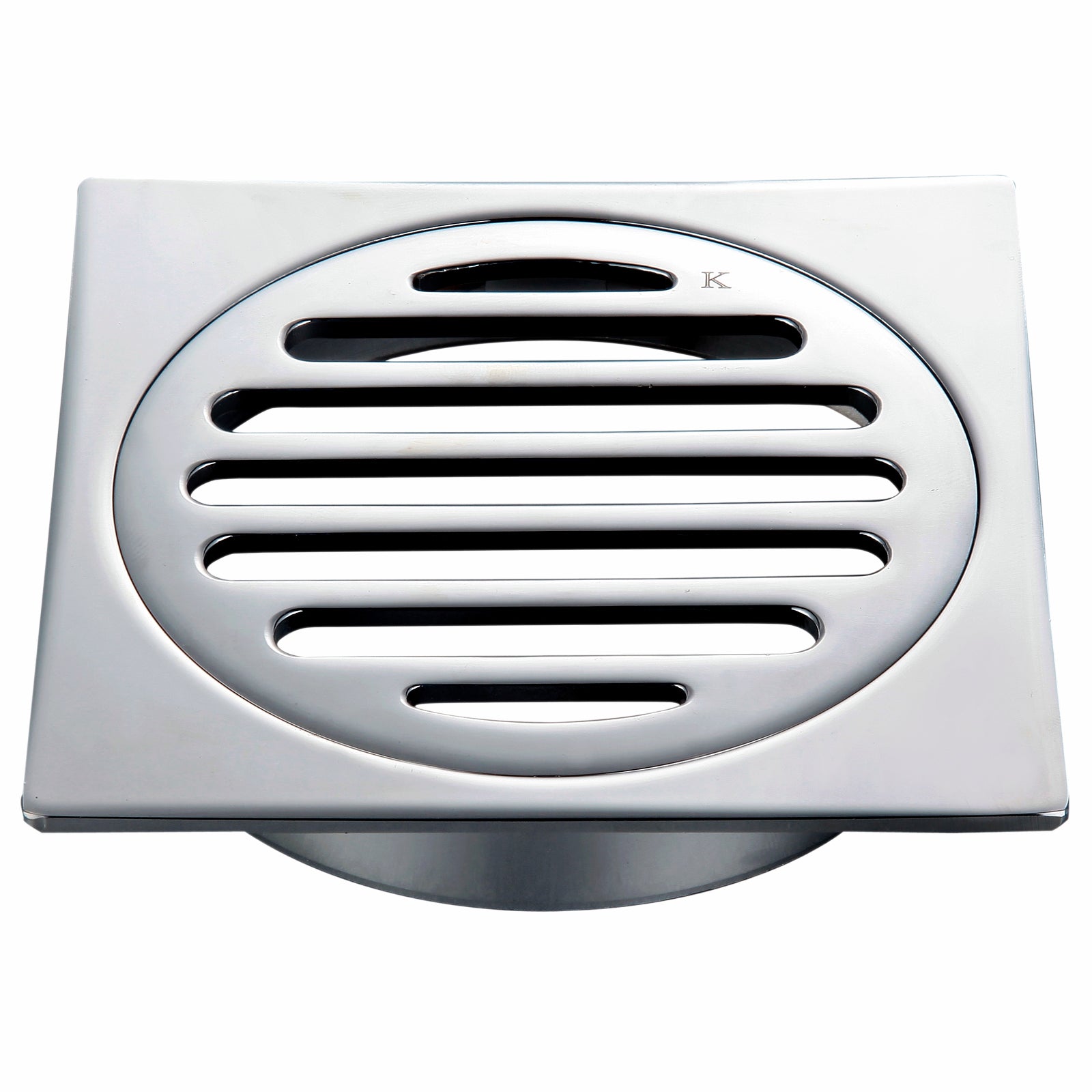 Kinetic 100mm Chrome Plated Brass Square Floor Grate, Shower Drain Cover