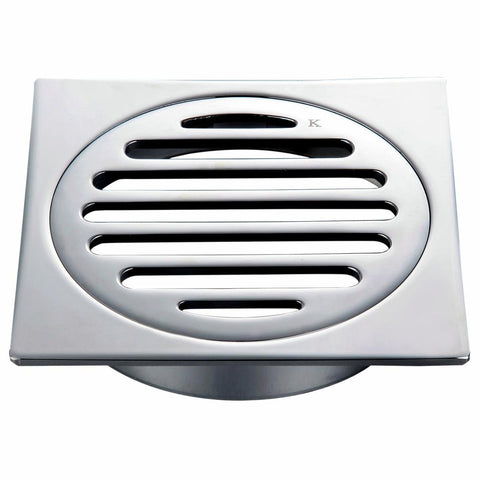 Kinetic 100mm Chrome Brass Square Floor Grate - Modern Design - Durable - SuperSaverAU - view 1